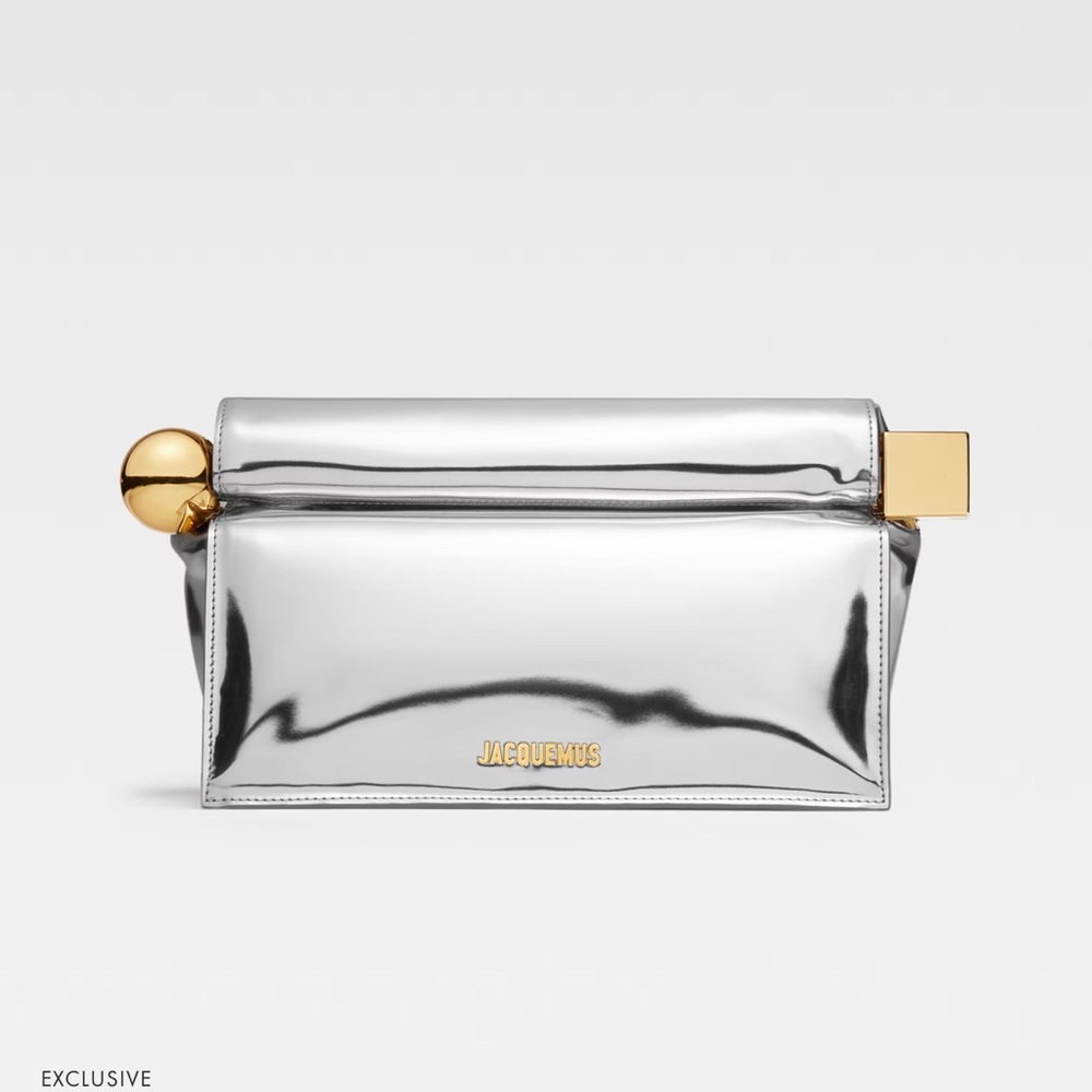 Jacquemus Silver Clutch Bag - The Rond Carré clutch
